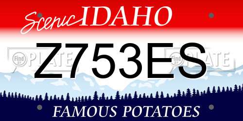 Z753ES Idaho License Plate