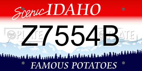 Z7554B Idaho License Plate