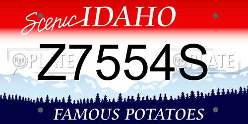 Z7554S Idaho License Plate