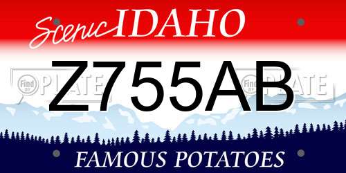 Z755AB Idaho License Plate