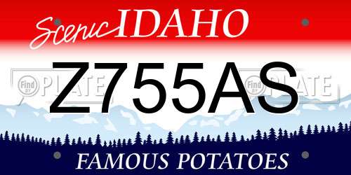 Z755AS Idaho License Plate