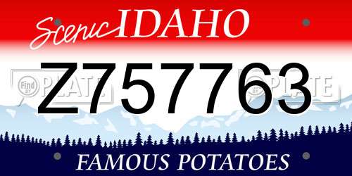 Z757763 Idaho License Plate