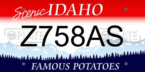 Z758AS Idaho License Plate
