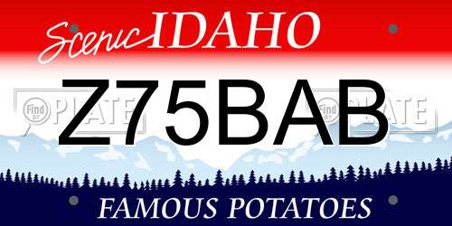 Z75BAB Idaho License Plate