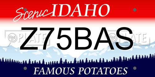 Z75BAS Idaho License Plate