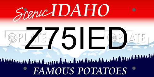 Z75IED Idaho License Plate