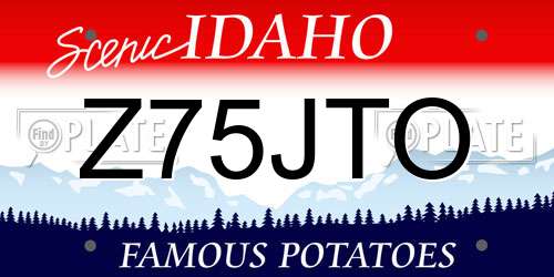Z75JTO Idaho License Plate