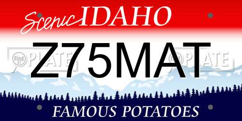 Z75MAT Idaho License Plate