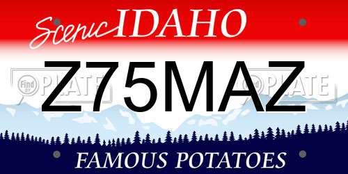 Z75MAZ Idaho License Plate