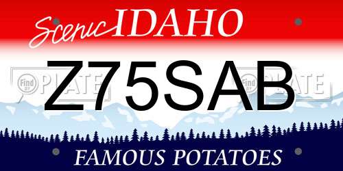 Z75SAB Idaho License Plate