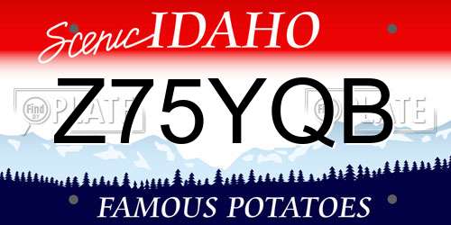 Z75YQB Idaho License Plate