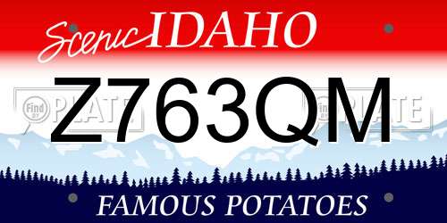 Z763QM Idaho License Plate