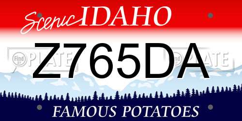 Z765DA Idaho License Plate