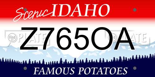 Z765OA Idaho License Plate