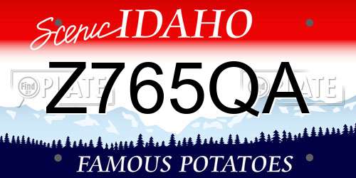 Z765QA Idaho License Plate