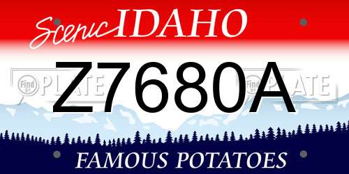Z7680A Idaho License Plate