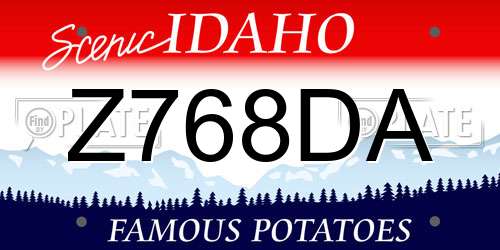 Z768DA Idaho License Plate