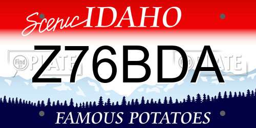 Z76BDA Idaho License Plate