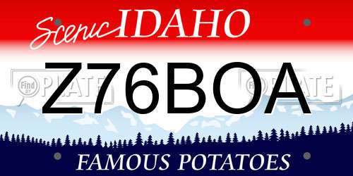 Z76BOA Idaho License Plate