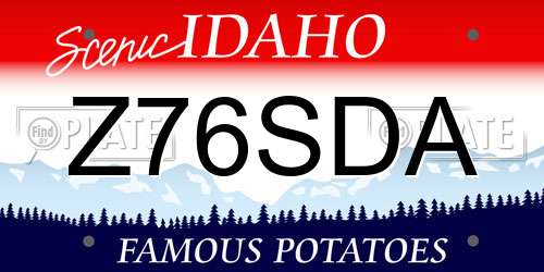 Z76SDA Idaho License Plate