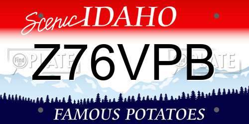 Z76VPB Idaho License Plate