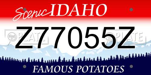 Z77055Z Idaho License Plate
