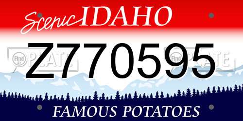 Z770595 Idaho License Plate