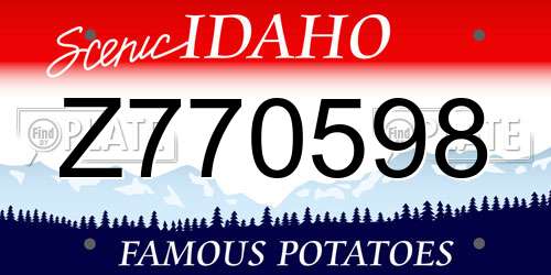Z770598 Idaho License Plate