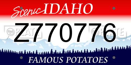 Z770776 Idaho License Plate