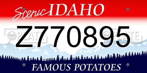 Z770895 Idaho License Plate