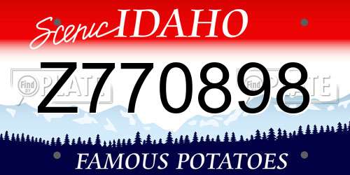 Z770898 Idaho License Plate