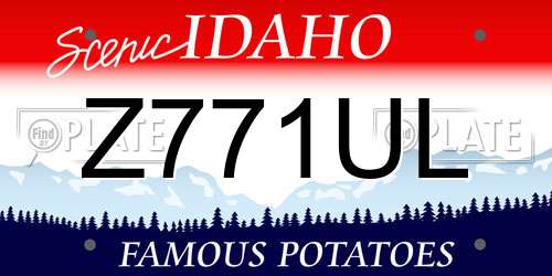 Z771UL Idaho License Plate