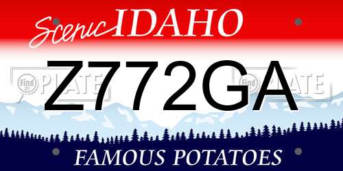 Z772GA Idaho License Plate