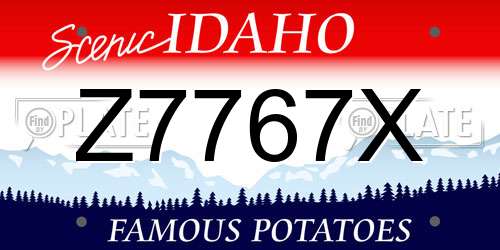 Z7767X Idaho License Plate