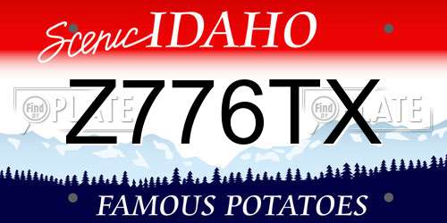 Z776TX Idaho License Plate