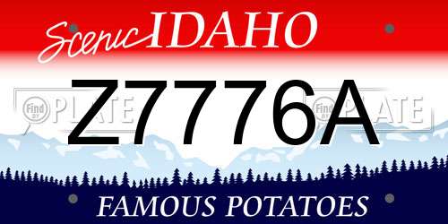 Z7776A Idaho License Plate