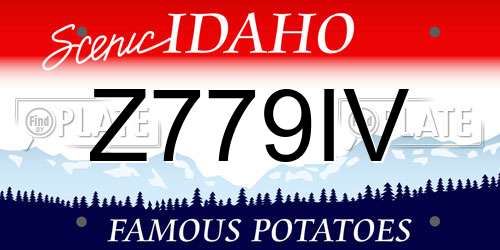 Z779IV Idaho License Plate