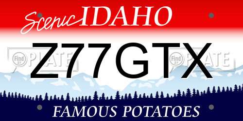 Z77GTX Idaho License Plate