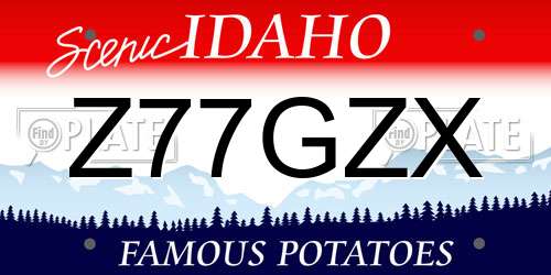 Z77GZX Idaho License Plate