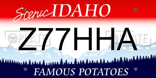 Z77HHA Idaho License Plate