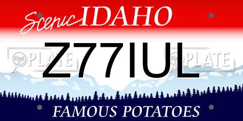 Z77IUL Idaho License Plate