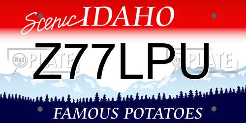 Z77LPU Idaho License Plate