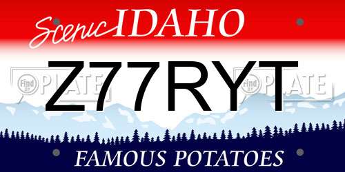 Z77RYT Idaho License Plate