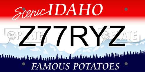 Z77RYZ Idaho License Plate
