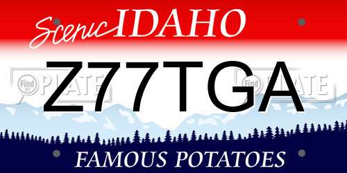 Z77TGA Idaho License Plate