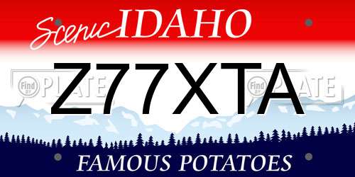 Z77XTA Idaho License Plate