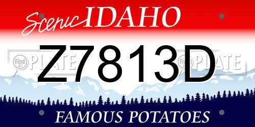 Z7813D Idaho License Plate
