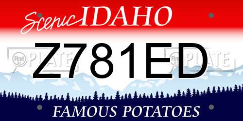 Z781ED Idaho License Plate