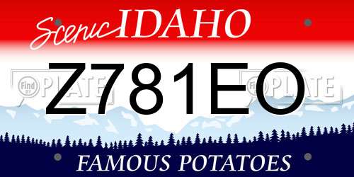 Z781EO Idaho License Plate