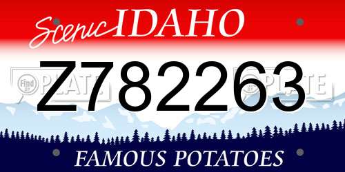 Z782263 Idaho License Plate